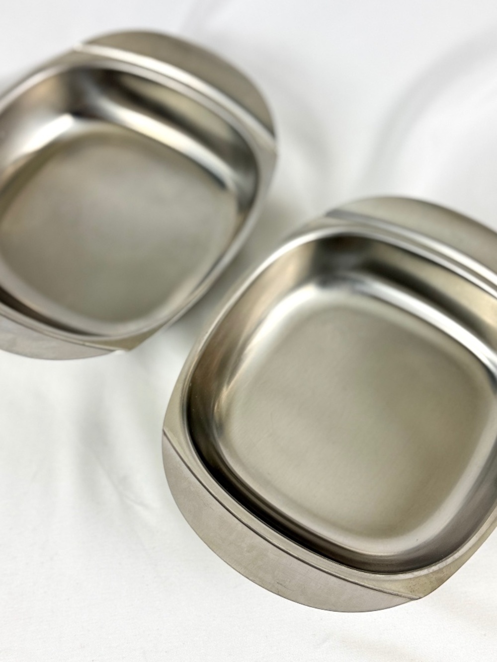 2 Vintage 1960s Cultura Sweden 18 8 Stainless Steel Baking Dishes Meal Prep